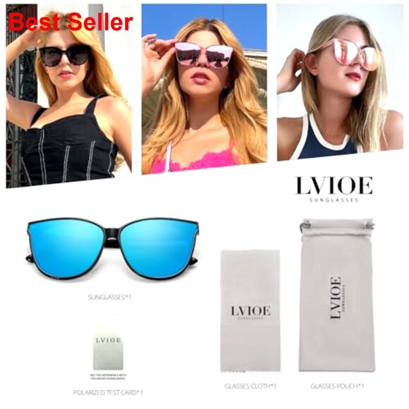Polarized Oversized Cat Eye Sunglasses UV400 Protection Driving Fishing main image 6